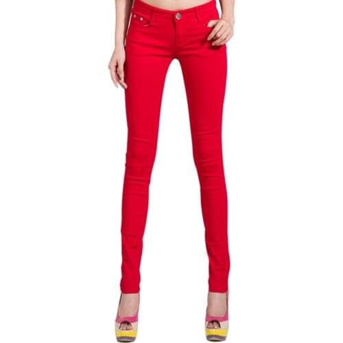 Candy Trousers New Fashion Spring And Autumn Cotton Pencil Calf Jeans In The Waist Zipper Elastic Sexy Ladies Trousers
