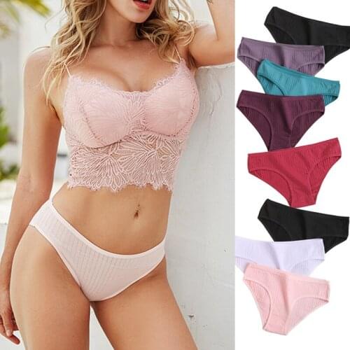 YCCRI Womens Underpants Soft Cotton Panties Girls Solid Color Briefs Striped Panty Sexy Lingerie Female Underwear M-XL Panty