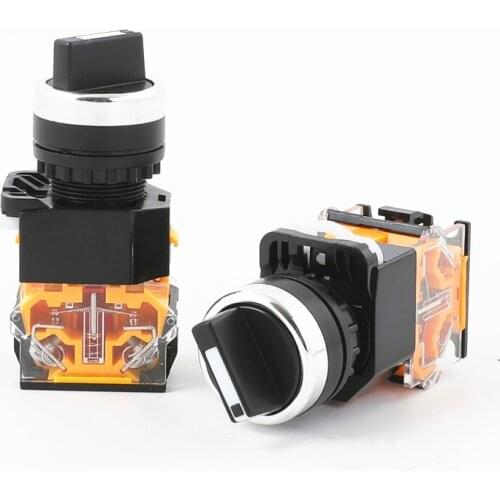 10pc 22mm Self-locking/Self-reset Knob Switch LA38-11X2 20X3 2/3 Positions Rotary Switches 4 screws 10A400V Power Knob Switch