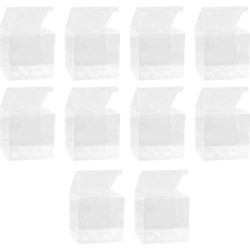10pcs Transparent Cube Box Clear Candy Treat Box Gift Packing Box for Baby Shower Wedding Birthday Party - 10x10x10cm
