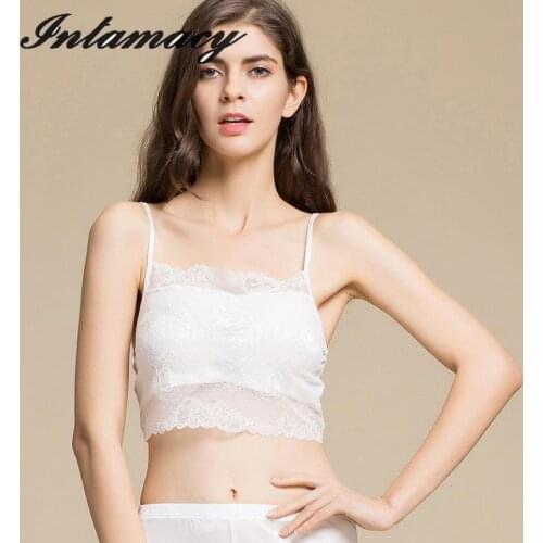 100% real Silk Lace Bra Straps With Adjustable Bra Wrapped Chest Sexy Comfortable Backing