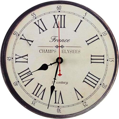 12 Inch Wall Clock Roman Numeral Print Round Frameless Silent Digital Home Decor Dropship