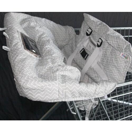 2in1 Shopping Cart Cushion Grocery Trolley Mat Restaurant Highchair Phone Holder Pocket Storage for Baby Protection Safety