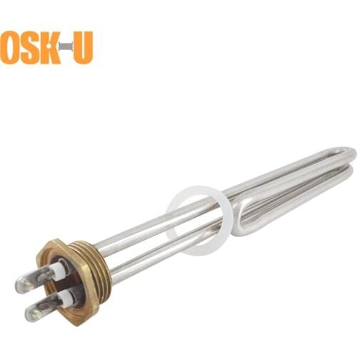 220V Tubular Water Heater Element 1 inch/DN25 Thread Stainless Steel Electric Heating Element for Boiler Tank 2KW/3KW/4KW
