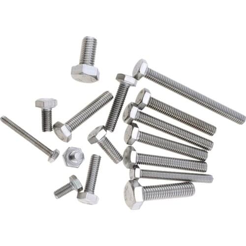 3PCS M6*10-130 60 80 100 A2-70 304 Stainless Steel Metric Thread DIN933 External Outside Hex Hexagon Head Cap Screw Bolt M6x10