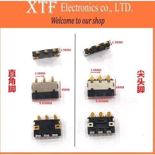 Free shipping 2Models battery holder 3Pin ,battery connector, mobile phone battery Connector