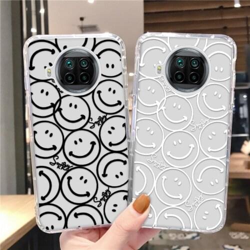 Xiaomi Mi 11 Lite Case For Redmi Note 10 Pro 10T Cute Smiley Phone Cover Fundas Xiaomi Poco X3 NFC M3 Pro F3 C3 10s Soft TPU Bag