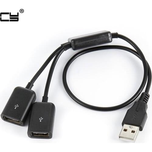 Black USB 2.0 Dual Ports Hub Cable Bus power For Laptop Macbook Notebook PC & Mouse & Flash Disk