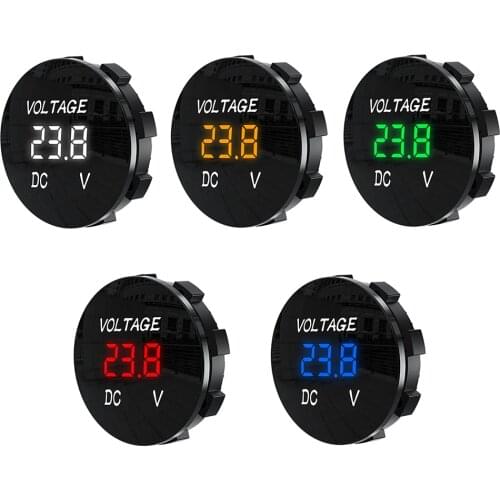 DC 12V-24V Digital Panel Voltmeter LED Display Wateproof Voltage Meter Universal for Car Auto Motorcycle Yacht Boat ATV Truck