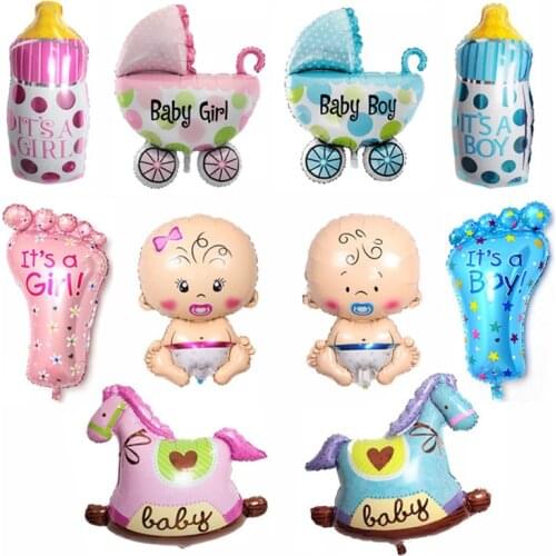 Boy girl foot baby bottle Trojan aluminum film balloon baby one year old full moon birthday party party decoration