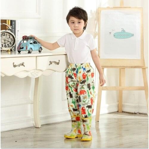 Childrens Rain Pants Waterproof Anti-dirty Boys and Girls Students Baby Waterproof Pants