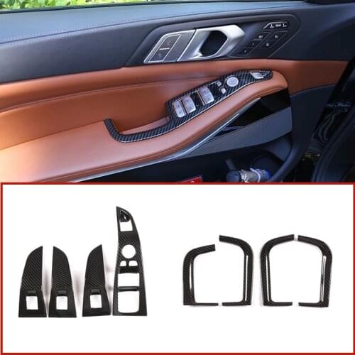 Car Door Storage Box Door Armrest Window Lift Button Decorator Frame Cover Trim ABS Chrome Fit For BMW X5 G05 X7 G07 2019-20 LHD