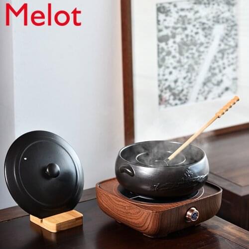 Electric pottery stove, antique pottery pot, old white tea stove, ceramic health preserving tea cooker, tea set