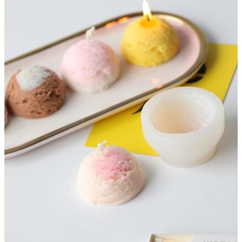Ice Cream Ball Silicone Material Handmade Candle Mold DIY Soap Mould Chocolate Fondant Mold Ice Cream Ball Candle Making Mold