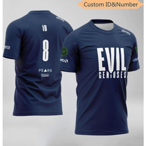 CSGO DOTA2 E-Sports EG Team Player Jerseys Uniform Evil Geniuses Customized Name Fans T Shirt For Men Women Custom ID Tees Shirt