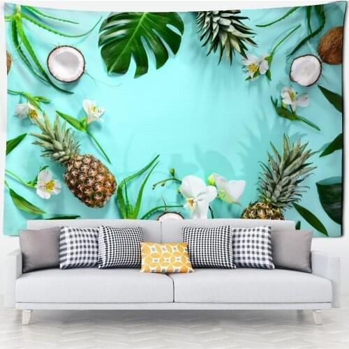 Hainan Tropical Fruit Tapestry Wall Hanging Bohemian Hippie Fresh Ins Room Kawaii Dormitory Home Decor