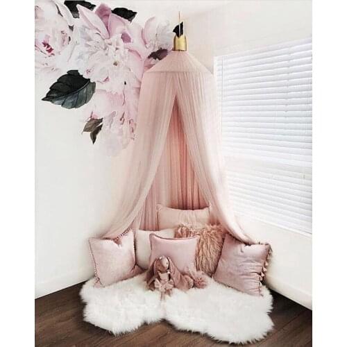 Cotton Kid Baby Bed Canopy Bedcover Mosquito Net Curtain Bedding Round Dome Tent Princess Room Tent Children Room Decoration