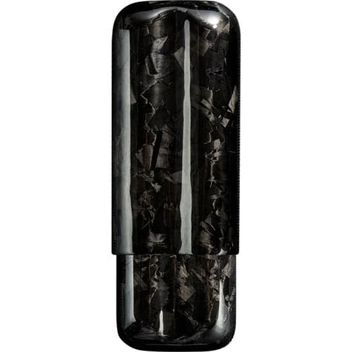 LUBINSKI Genuine Leather 2 Tube Cigar Holder Case Humidor Cigarette Smoking Tool Mesh Pattern Tobacco Accessories For Cohiba