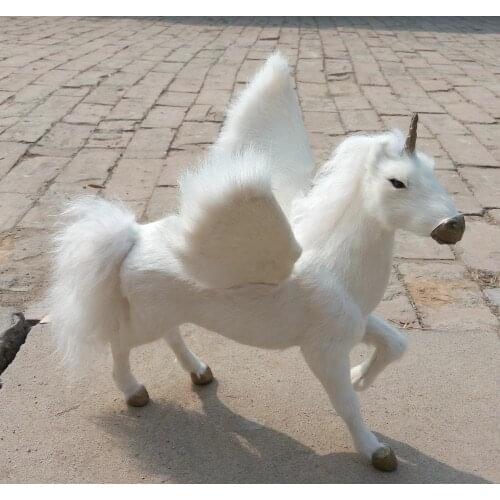 Simulation cute white unicorn 32x34x26cm model polyethylene&furs unicorn model home decoration props ,model gift d439