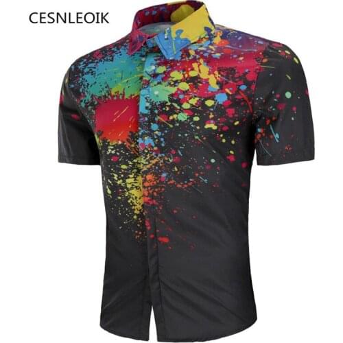 Fashion Mens Short Sleeve Hawaiian Shirt Summer Casual Floral Shirts For Men Asian Size M-XXL DC19