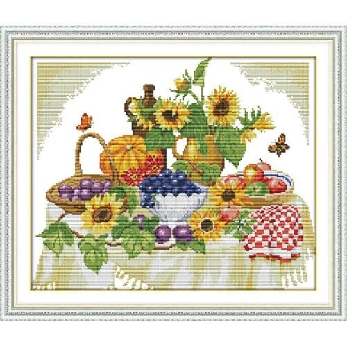 A Good Harvest Kitchen Decor Painting Counted Print On Canvas DMC 11CT 14CT Chinese Cross Stitch Kits Embroidery Needlework Set