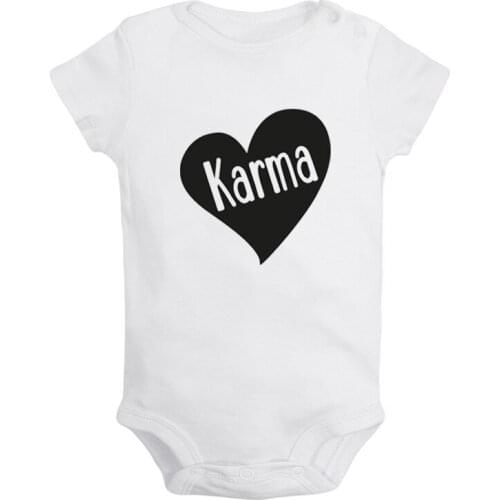 Karma Retribution For Sin TRUEKLYN I Am Many Printed Newborn Baby Girl Boys Clothes Short Sleeve Romper Outfits 100% Cotton