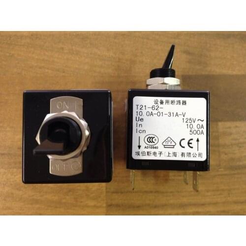 Original new 100% import T21-62-10.0A-01-31A-V 125V 2P 10A equipment button circuit breaker