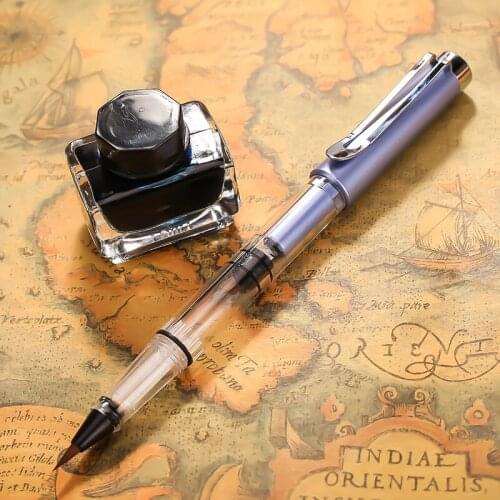 1pc Violet Metal Color Calligraphy Pen Soft Hair Writing Brush Painting Drawing Watercolor Fountain Pen School Supply Stationery