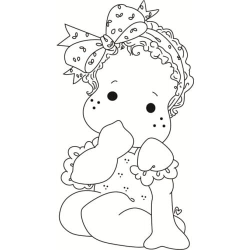 Girl Pattern Transparent Clear Silicone Stamp/Seal For DIY Scrapbooking/photo Album Decorative Clear Stamp Sheetstampons