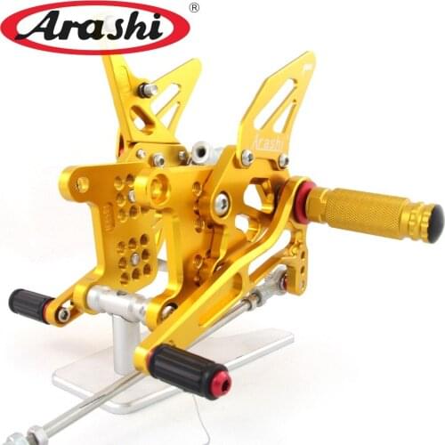 Arashi For TRIUMPH Speed Triple 1050 2005 - 2010 CNC Adjustable Footrests Rider Foot Pegs Rearset Rest 2006 2007 2008 2009 Gold