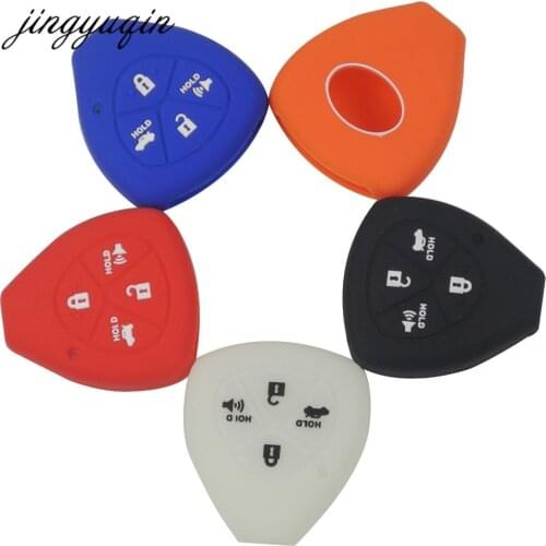 Jingyuqin 10pcs Silicone Key Fob Cover for Toyota Corolla Vitz Rav4 Aqua Camry Highlander Land Cruiser Pardo Prius Remote Case