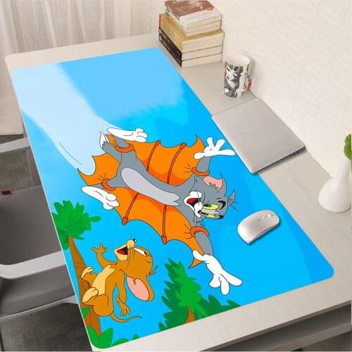 Cute Non-slip Gaming Mouse Pad Cartoon Cat And Dog Large Keyboard Thickening Gaming Desk Mat Computer Accessories Mousepad