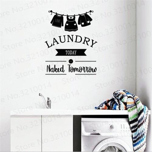 Room Decoration Laundry Room Wall Sticker Removable Vinyl Waterproof Sign Art Mural наклейки на стену For Home PW237