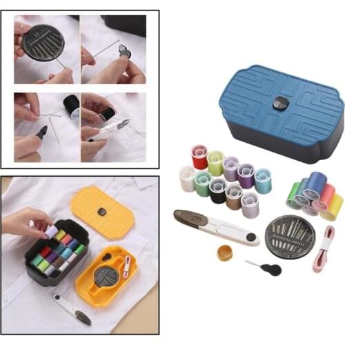 1pc Retro Home Sewing Box Household Suit Portable Sewing Kit for Sewing Thread Scissors Threader DIY Sewing Supplies