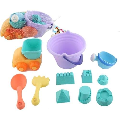 11 pcs/Set Sand Water Beach Play Toys Set Kids Children Seaside Bucket Shovel Rake Kit Building Sea Horse Molds Funny Tools