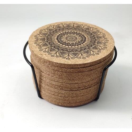 12pcs Round 4 Inches Heat-Resistant Water Absorbent Cork Coasters for Party