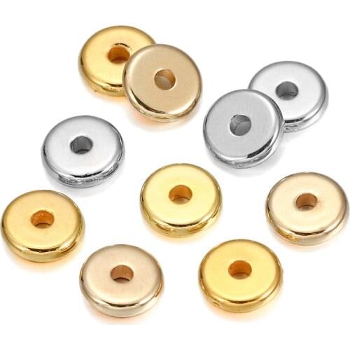 150pcs/lot Hole 2.0mm Gold Flat Round CCB Plastic Bead Spacer Loose Beads Handmade DIY Bracelet Jewelry Making Supplies