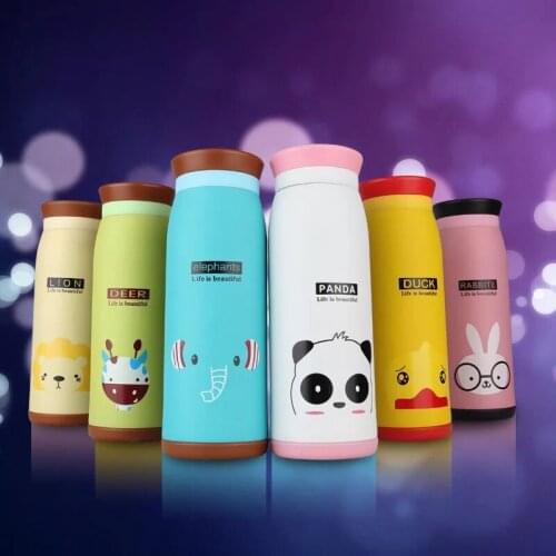 260/500ml Stainless Steel Thermos Cup Cute Animal Face Vacuum Flask for Children Boys Girls Tea Mini Thermal Mug Hot Sale Online