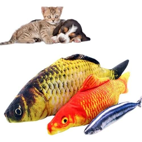 3PCS Cat Toys Interactive Fish Shaped Plush Kitten Toys Catnip Toys Cat Supplies for Cats Kittens
