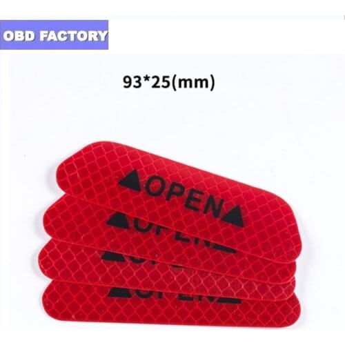 4Pcs Car Open Reflective Tape Reflective Strips Waterproof Car Warning Stickers Night Driving Safety Lighting Luminous Tapes