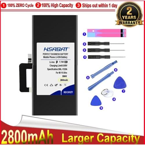 HSABAT 0 Cycle 2800mAh BM4V Battery for Xiaomi Mi 10 Ultra High Quality Replacement Accumulator