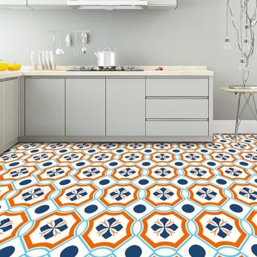 Bohemian Style Thick Floor Stickers Self Adhesive Wallpaper Creative Wall Decal Kitchen Bathroom Home Decor Art Flooring Sticker