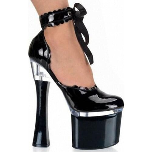 Women Sexy High Heels Ribbon Lace Up Sandals Anime Lolita Cosplay Shoes Stiletto With Platform Summer Party Shoes