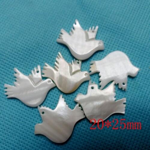 20*25mm White Natural shell 3D cute Bird beads charms DIY jewelry accessories Earrings hairpin decorative pendant wholesale