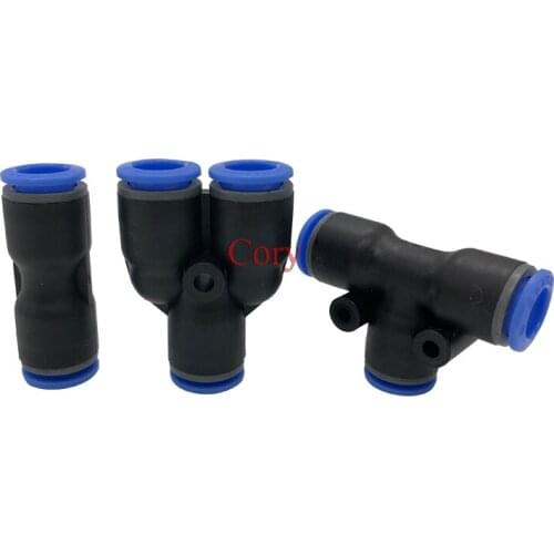 1p PY/ PE/ PU-4/6/8/10/12/14/16 Plastic Push-through Pneumatic air pipe quick coupling Fast joint connect T/Y Type CZYC