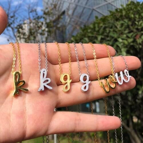 2021 Trend A-Z Letter Pendant Necklace For Women Gold Chain Neck Pendants Women Cute Tiny Choker Wedding Necklaces Drop jewelry