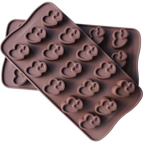 Double Heart Silicone Lollipop Chocolate Mold Candy Wedding Decoration Bakeware Cooking Fondant Cake Tools D983