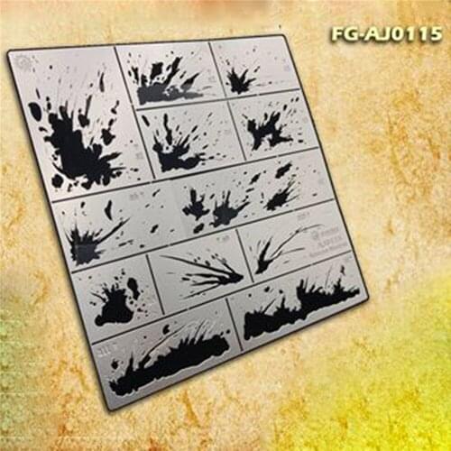 Wet Damage Effects Leakage Spray Stenciling Template Model Aging Tools for Gundam Scenery Parts