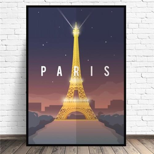 Paris France Travel Canvas Painting Art Print Poster Picture Wall Modern Minimalist Bedroom Living Room Decoration