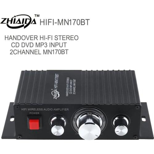 60W Bluetooth-compatible Small Hi-Fi Stereo Wireless Audio Power Amplifier with Sound Adjustment for TV /MP3 /PC /DVD / Speakers
